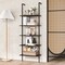 Costway 5 Tier Ladder Shelf 71'' Height Wall-Mounted Bookshelf Display Storage Organizer Brown/Natural/White